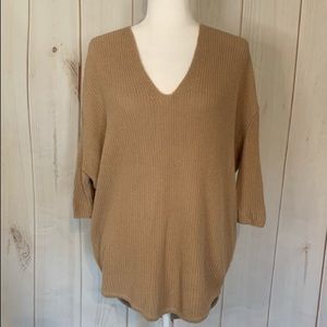 Express Tan 3/4 Sleeve Sweater